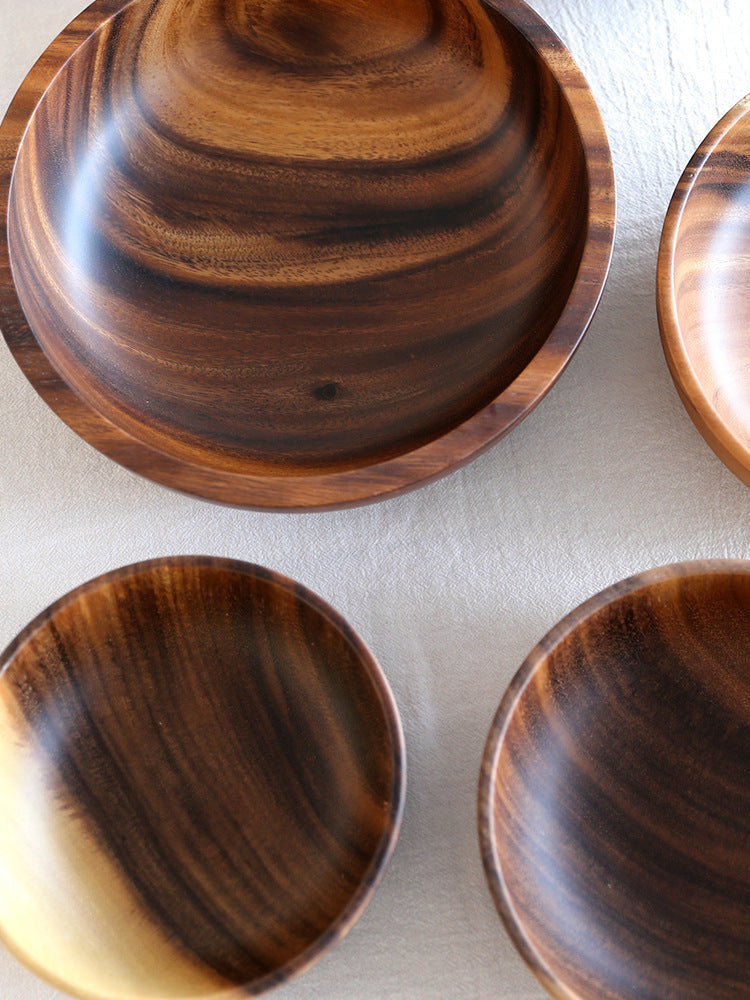 Natural Wooden Salad Bowl - Handcrafted Fruit & Serving Bowl for Kitchen & Dining