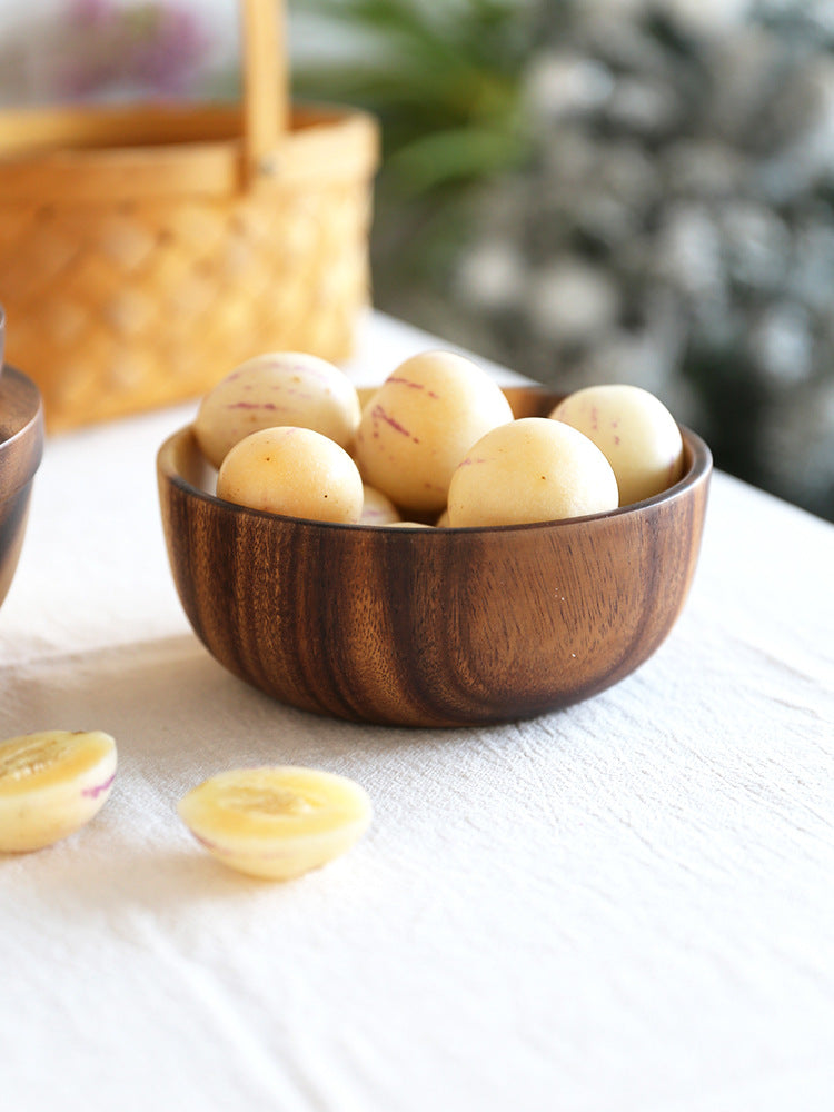 Natural Wooden Salad Bowl - Handcrafted Fruit & Serving Bowl for Kitchen & Dining