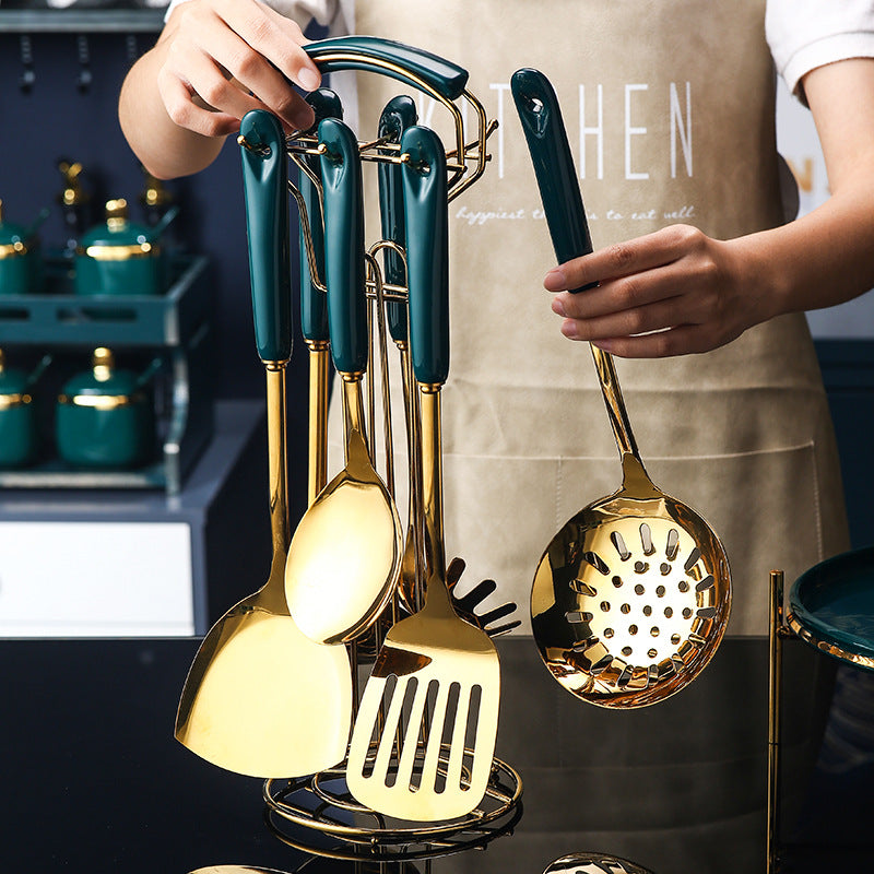 7-Piece Stainless Steel & Silicone Kitchen Utensil Set | Complete Cooking Tool Collection