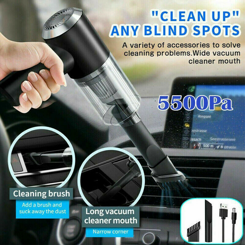 Portable Cordless Handheld Vacuum Cleaner | High-Power Rechargeable Car & Home Vac