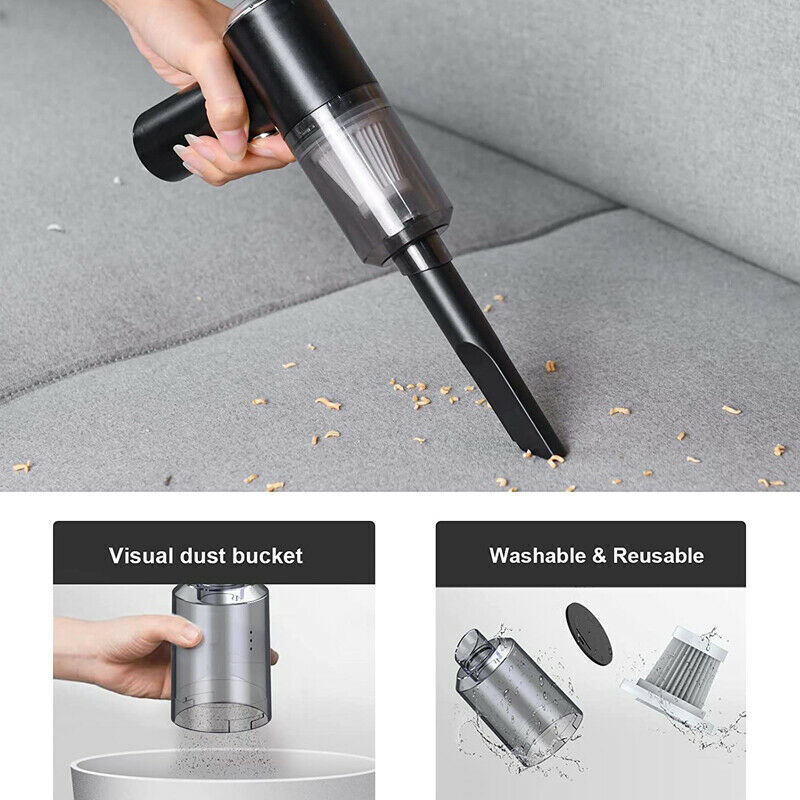 Portable Cordless Handheld Vacuum Cleaner | High-Power Rechargeable Car & Home Vac