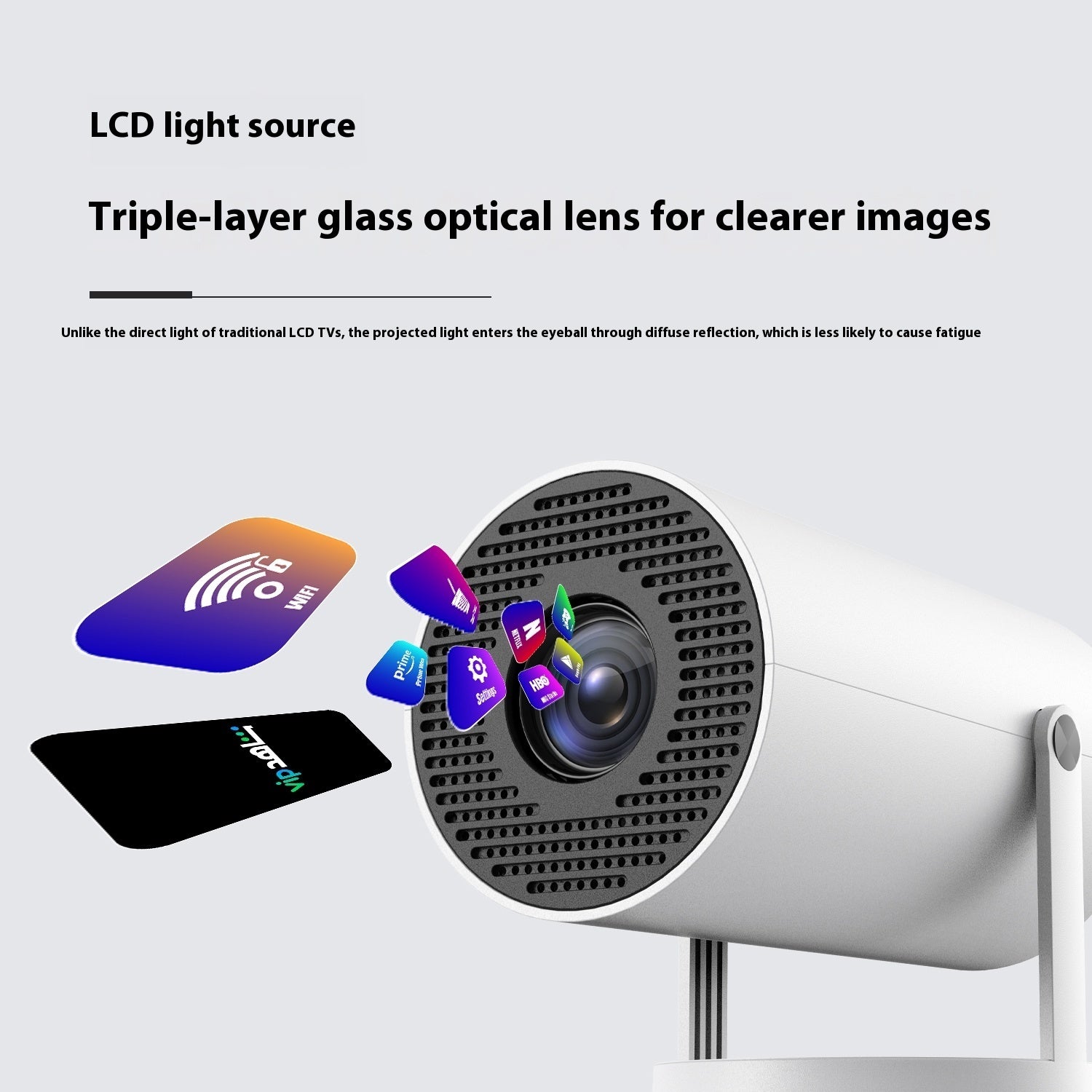 Portable Home Projector | 180° Auto-Focus Mini Video Projector