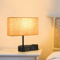 Bluetooth Fabric Table Lamp with Alarm Clock – Ambient LED Bedside Light