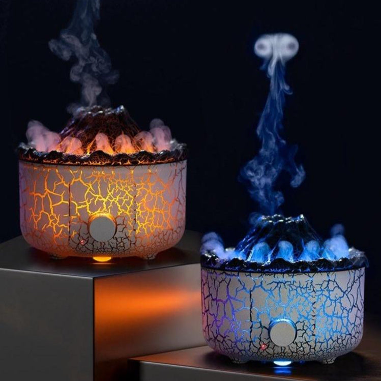 Volcano Flame Humidifier & Aromatherapy Diffuser with LED Ambiance