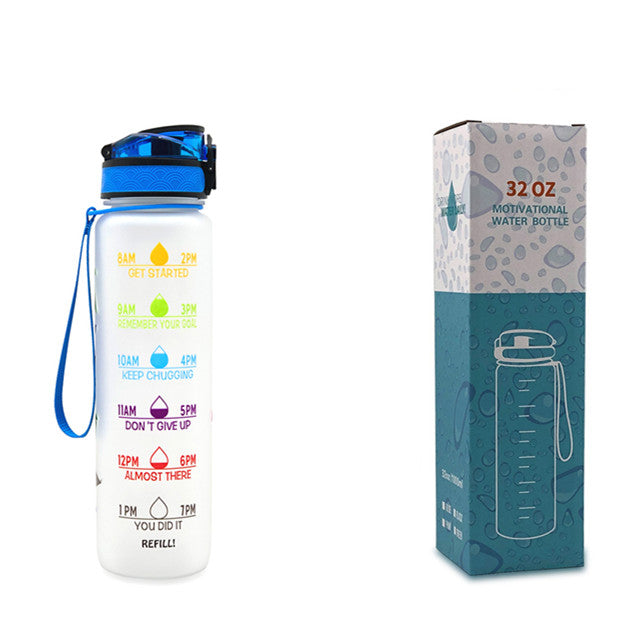 1L Tritan Motivational Water Bottle | Leakproof Sports & Fitness Bottle