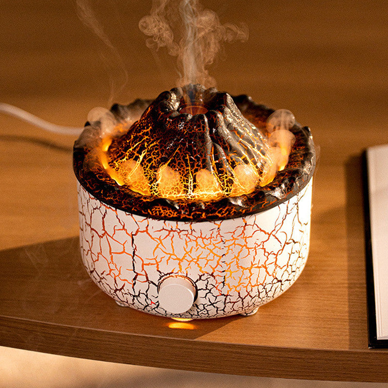 Volcano Flame Humidifier & Aromatherapy Diffuser with LED Ambiance