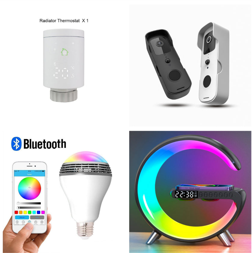 Smart LED Atmosphere Lamp with Wireless Charging & Bluetooth Speaker