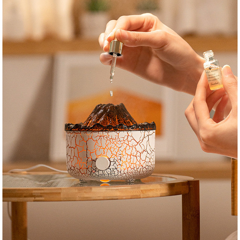 Volcano Flame Humidifier & Aromatherapy Diffuser with LED Ambiance