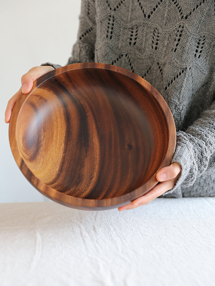 Natural Wooden Salad Bowl - Handcrafted Fruit & Serving Bowl for Kitchen & Dining