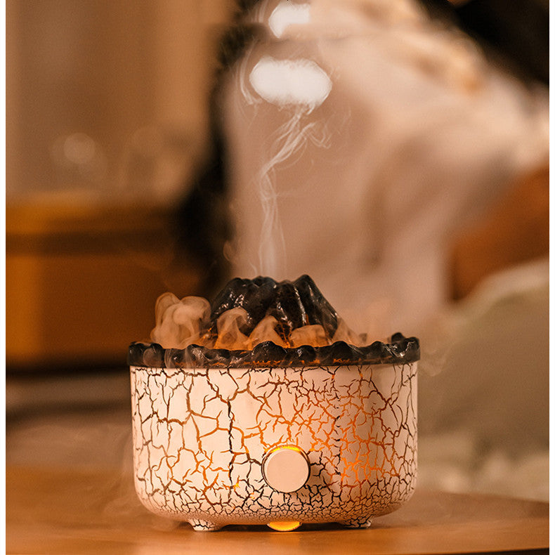 Volcano Flame Humidifier & Aromatherapy Diffuser with LED Ambiance