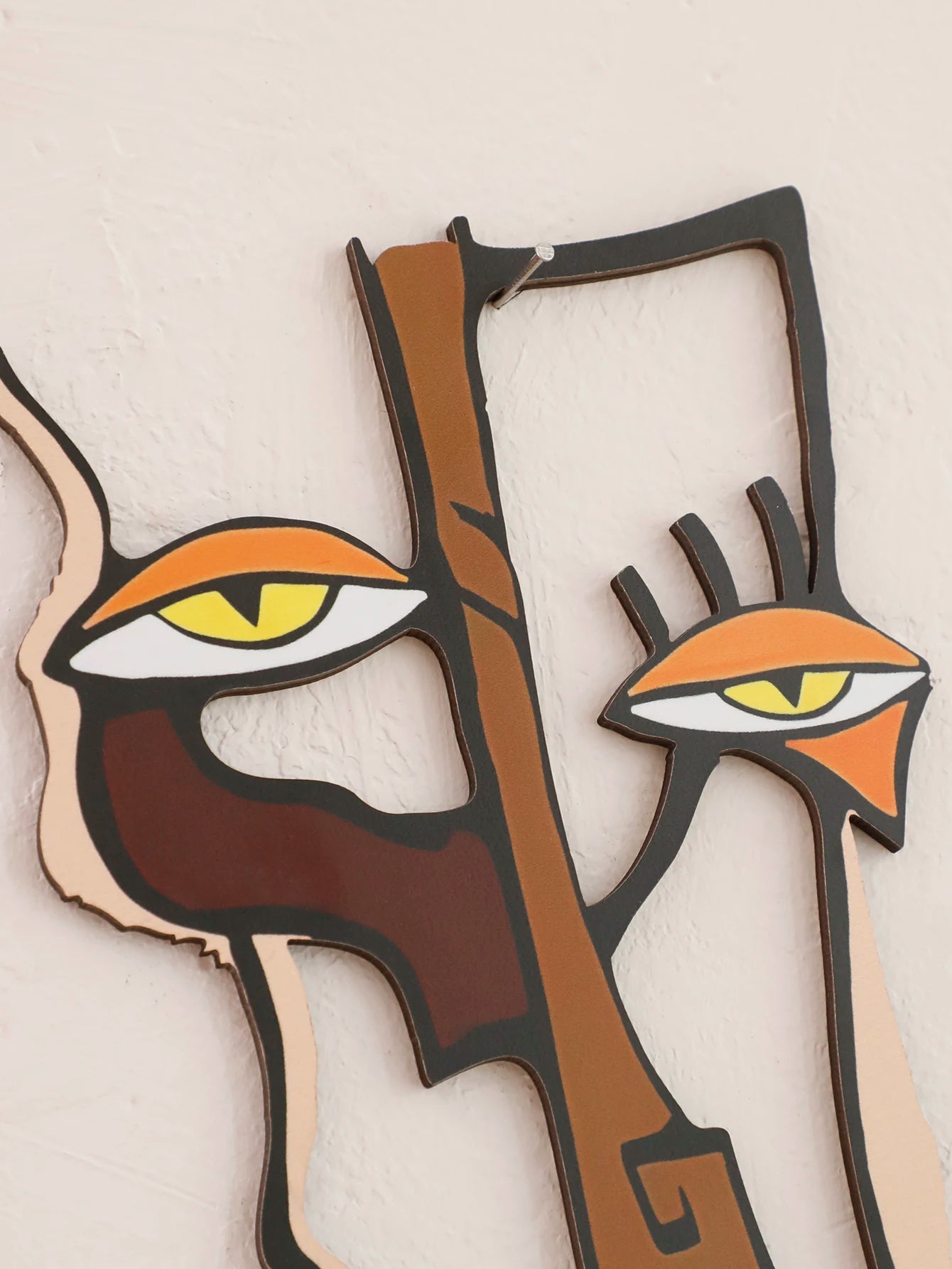 Abstract Face Wall Hanging Wooden Wall Decor