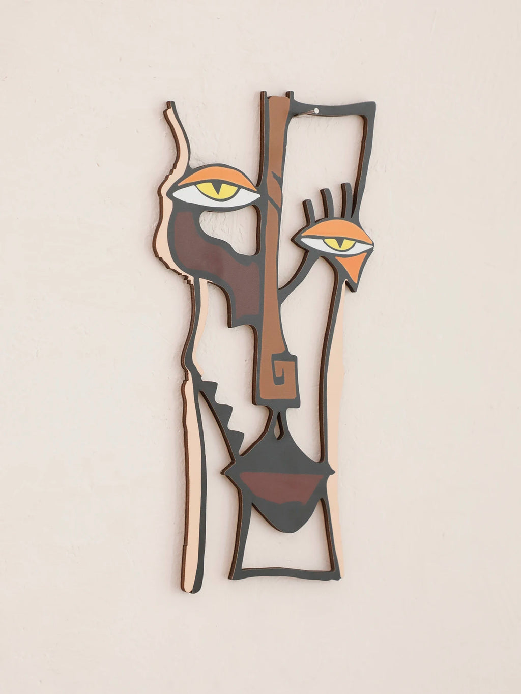 Abstract Face Wall Hanging Wooden Wall Decor