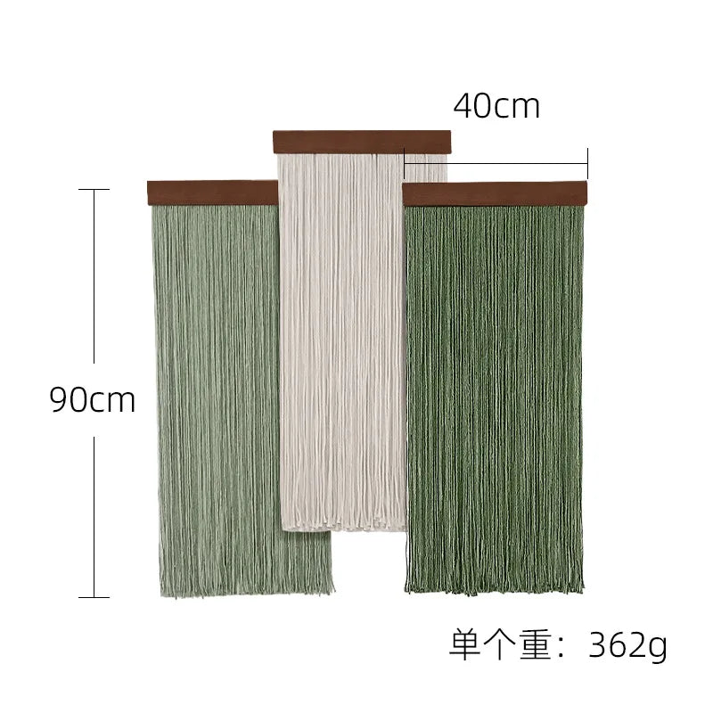 Boho Decor Wooden Wall Art Hanging Tapestry With Tassel