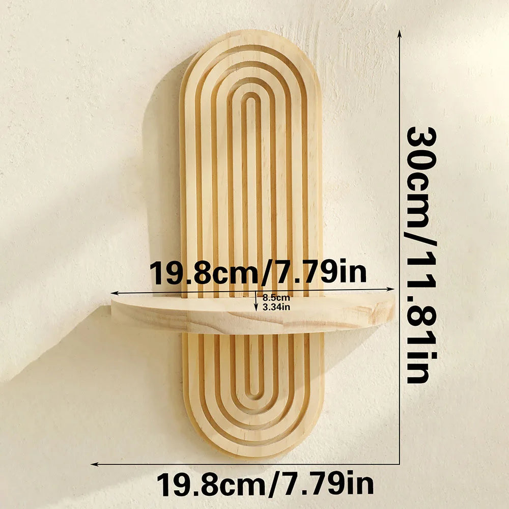 Boho Style Wooden Wall Mounted Shelves