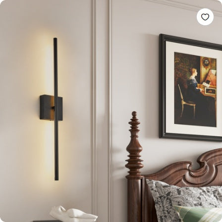 2-Pack Modern LED Wall Sconce | Minimalist Black Matte Indoor Wall Light