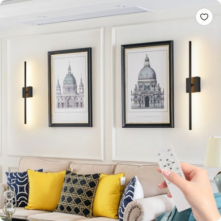 2-Pack Modern LED Wall Sconce | Minimalist Black Matte Indoor Wall Light
